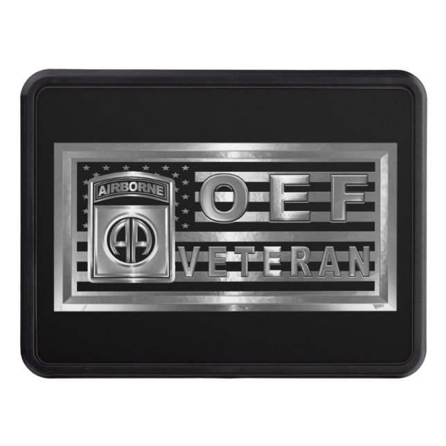 82nd Airborne Division OEF Veteran Hitch Cover (Front)