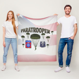 82nd Airborne Division Paratrooper Fleece Blanket
