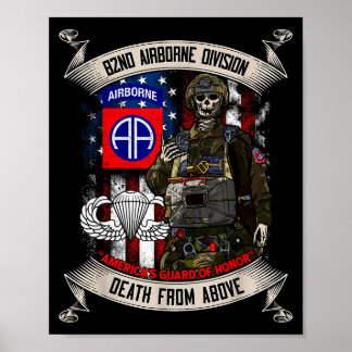82nd Airborne Division Paratrooper Fort Bragg Jump Poster