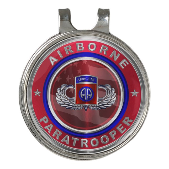 82nd Airborne Division Paratrooper Golf Hat Clip (Front)