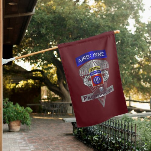 82nd Airborne Division Paratrooper  House Flag