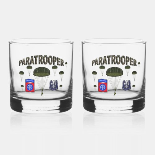 82nd Airborne Division Paratrooper Whiskey Glass