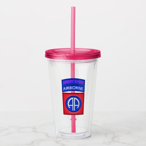 82nd Airborne Division Paratrooper Wife Acrylic Tumbler