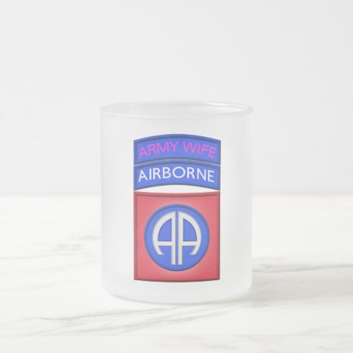 82nd Airborne Division Paratrooper Wife Frosted Glass Coffee Mug