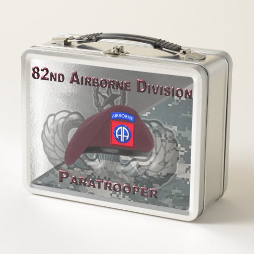 82nd Airborne Division Paratrooper Wings Metal Lunch Box