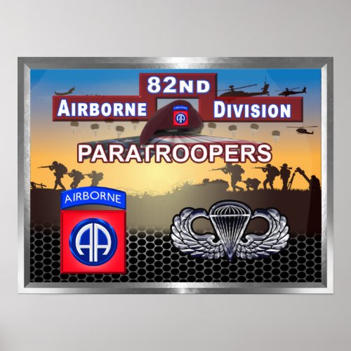 82nd Airborne Division Paratroopers Poster
