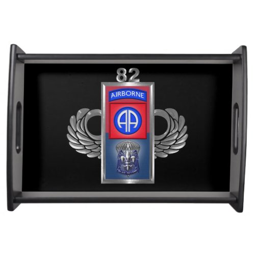 82nd Airborne Division Patch and Jump Wings Serving Tray