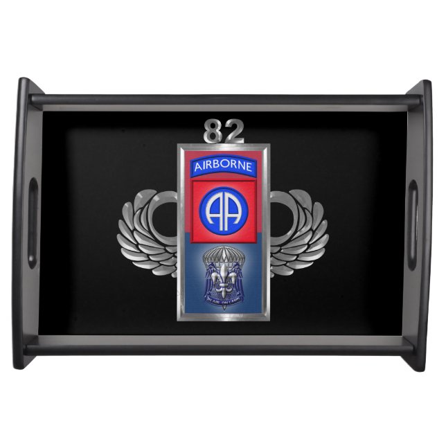 82nd Airborne Division Patch and Jump Wings Serving Tray (Front)