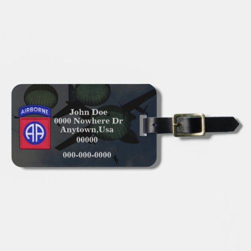 82nd airborne division patch luggage tag