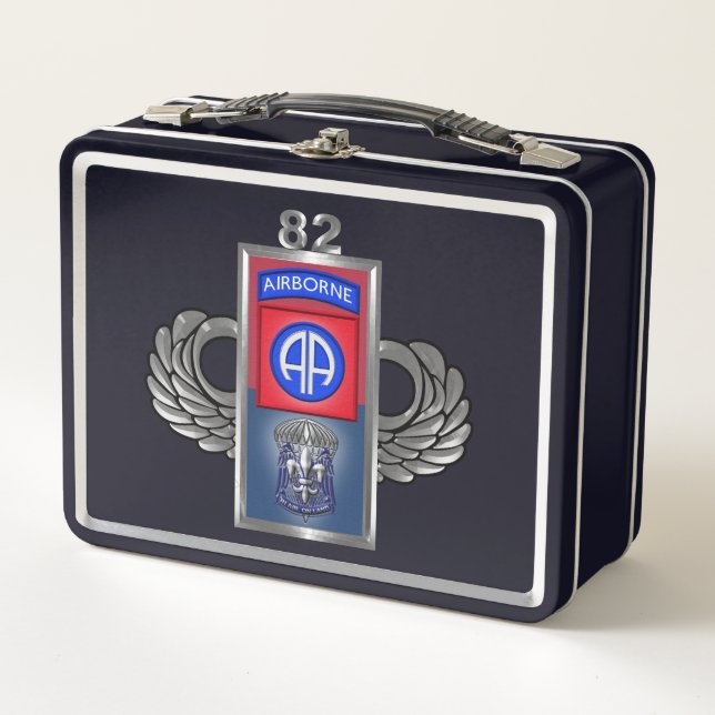 82nd Airborne Division Patch Metal Lunch Box (Front)