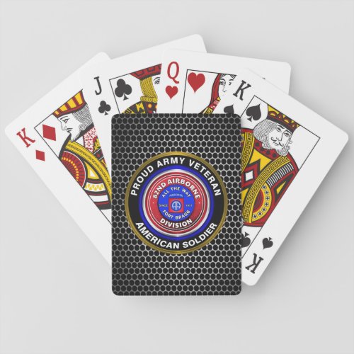 82nd Airborne Division Proud Veteran Playing Cards