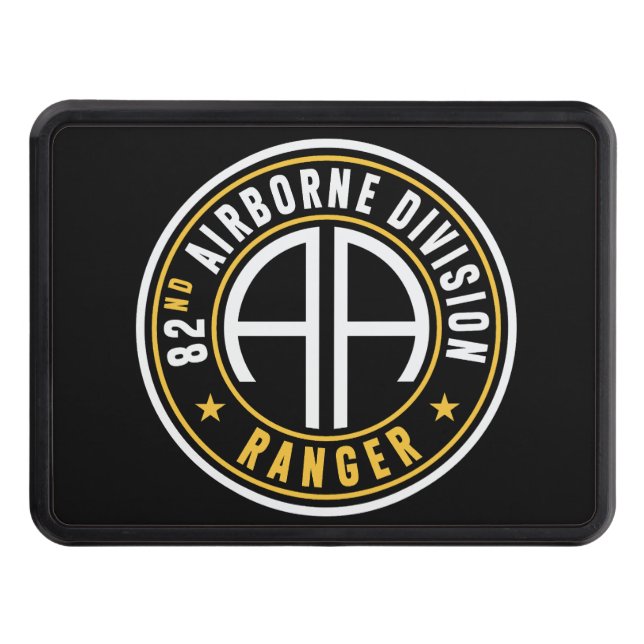82nd Airborne Division "Ranger" Status Custom Hitch Cover (Front)