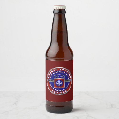 82nd Airborne Division Retired Beer Bottle Label