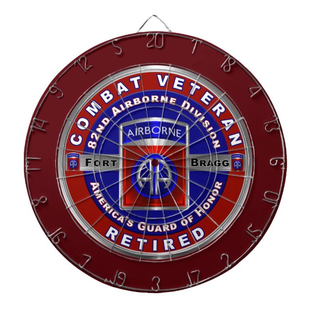 82nd Airborne Division Retired Veteran Dart Board (Front)