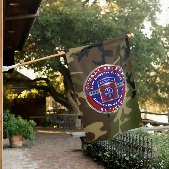 82nd Airborne Division Retired Veteran House Flag (In SItu)