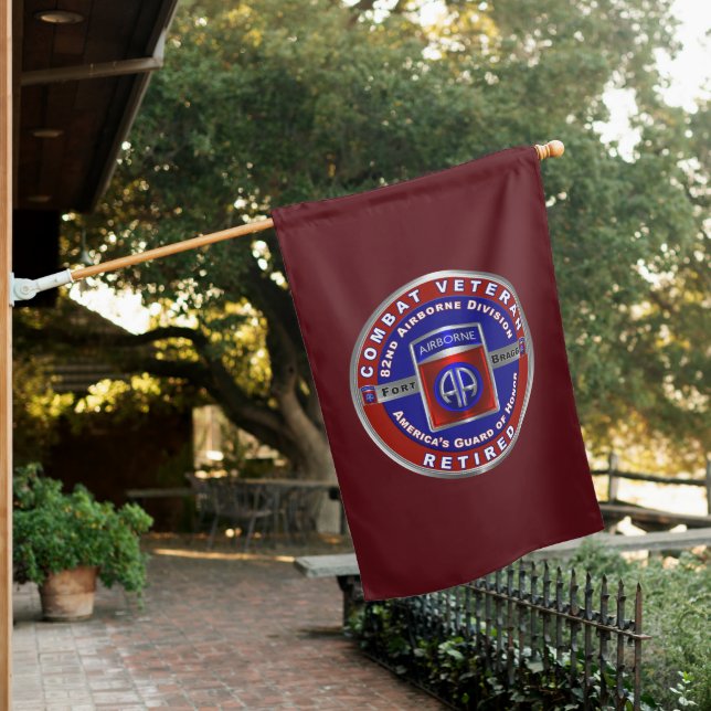 82nd Airborne Division Retired Veteran House Flag (In SItu)