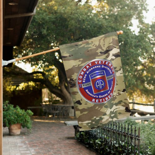 82nd Airborne Division Retired Veteran House Flag