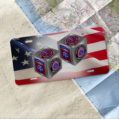 82nd Airborne Division Roll The Dice License Plate