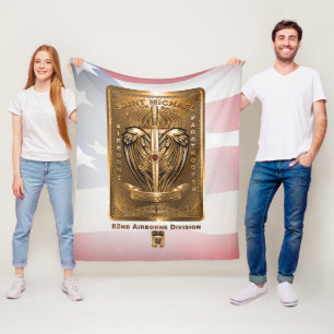 82nd Airborne Division Saint Michael Fleece Blanket