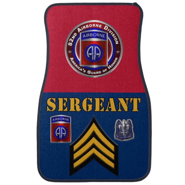 82nd Airborne Division Sergeant Car Floor Mat (Front)
