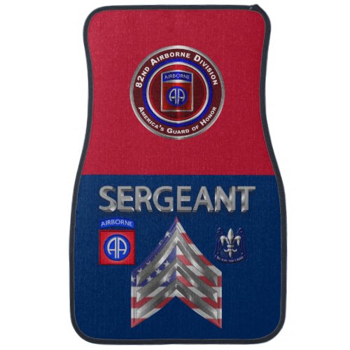 82nd Airborne Division Sergeant Car Floor Mat