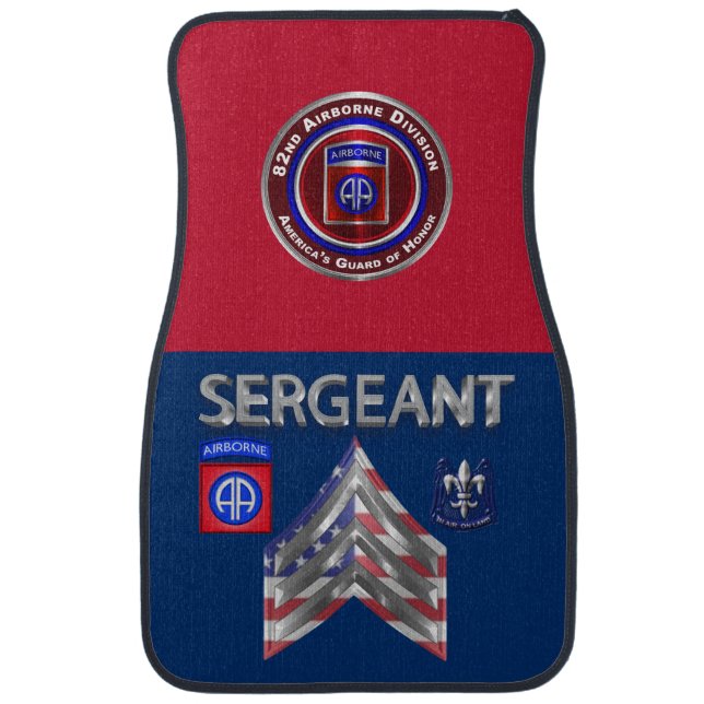 82nd Airborne Division Sergeant Car Floor Mat (Front)