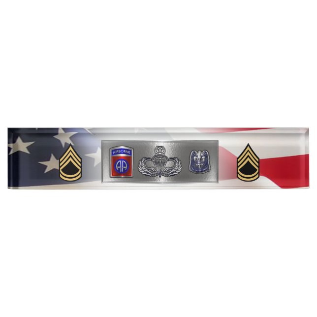 82nd Airborne Division Sergeant First Class SFC Desk Name Plate (Front)
