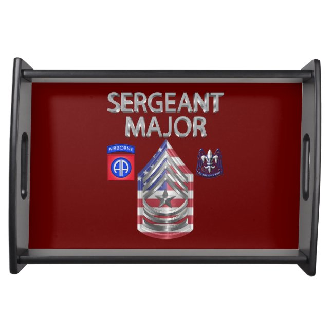 82nd Airborne Division Sergeant Major Serving Tray (Front)