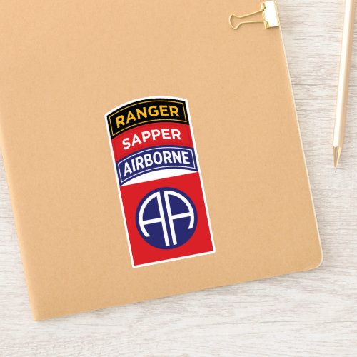 82nd Airborne Division Service Badge Sapper Ranger Sticker