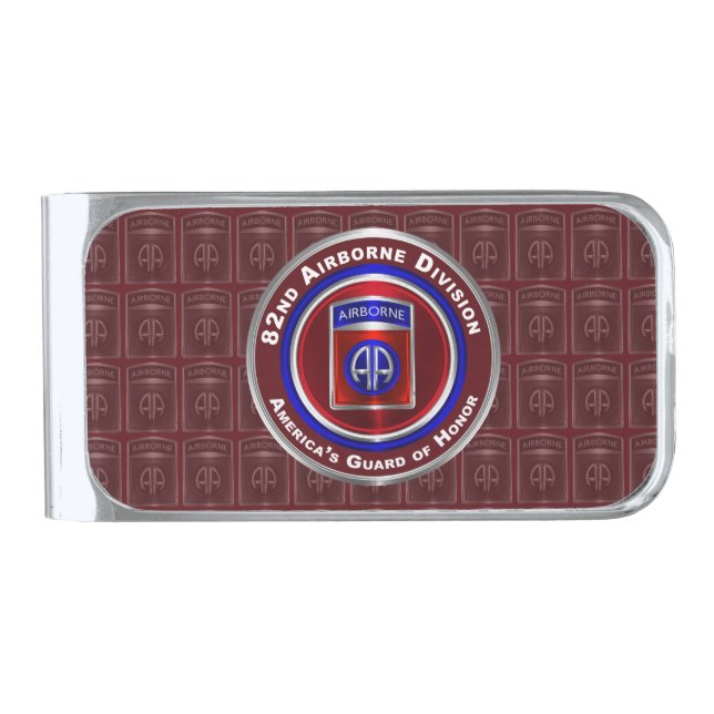 82nd Airborne Division  Silver Finish Money Clip (Front)