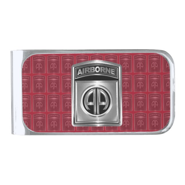 82nd Airborne Division  Silver Finish Money Clip (Front)