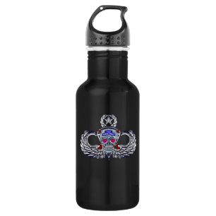 82nd Airborne Division “Silver Skull” Jump Wings Stainless Steel Water Bottle