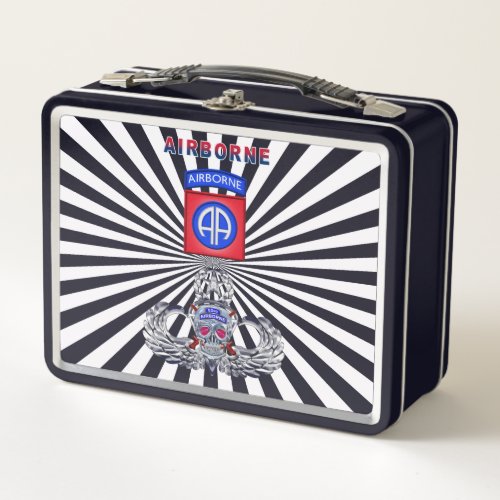 82nd Airborne Division Skull Patch Metal Lunch Box