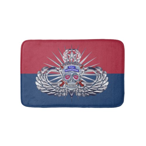 82nd Airborne Division Spiked Skull Div Colors Bath Mat