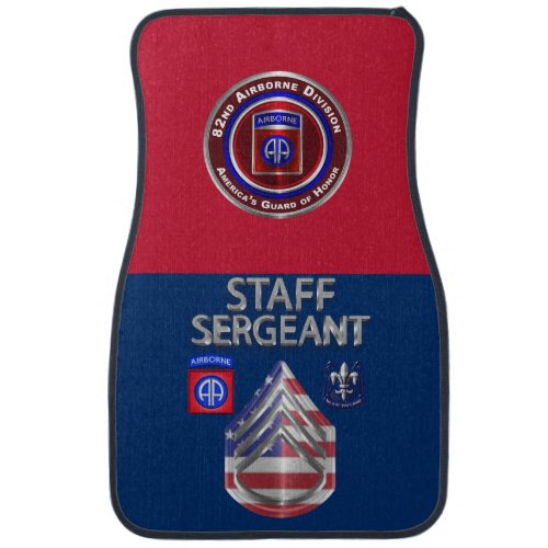 82nd Airborne Division Staff Sergeant Car Floor Mat