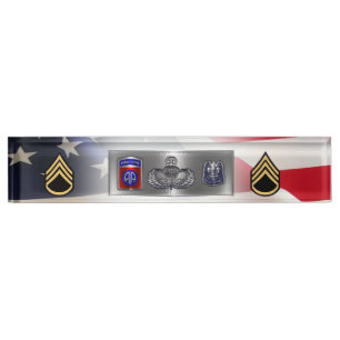 82nd Airborne Division Staff Sergeant SSG Desk Name Plate