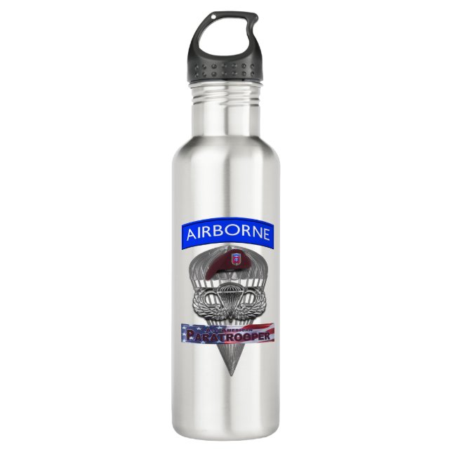82nd Airborne Division  Stainless Steel Water Bottle (Front)