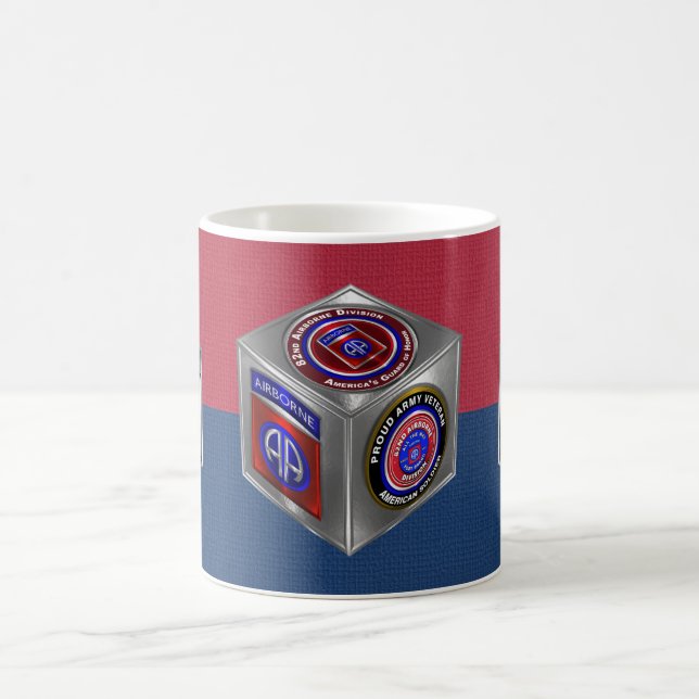 82nd Airborne Division Steel Cube Coffee Mug (Center)