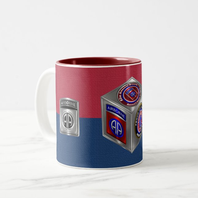 82nd Airborne Division Steel Cube Two-Tone Coffee Mug (Front Left)