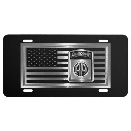 82nd Airborne Division Steel Flag License Plate