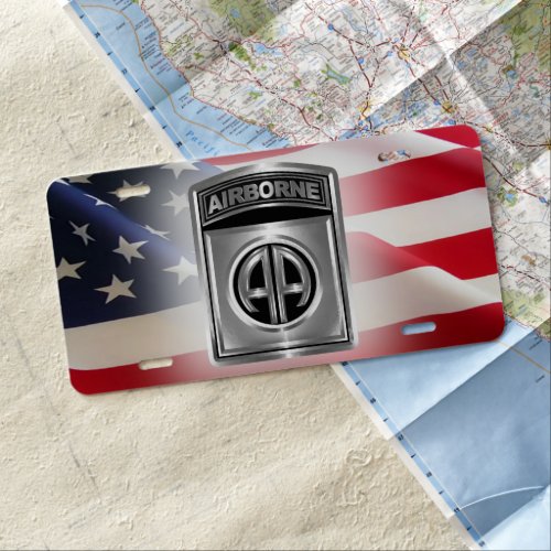 82nd Airborne Division Steel Patch License Plate