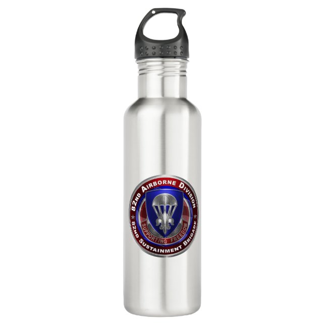 82nd Airborne Division Sustainment Brigade  Stainless Steel Water Bottle (Front)