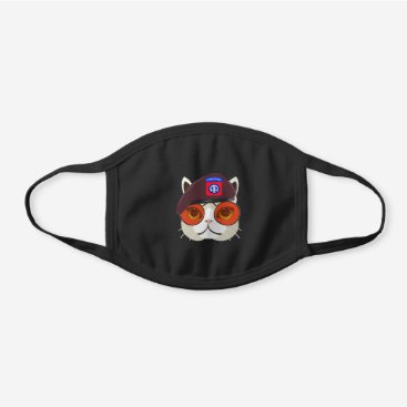 82nd Airborne Division “Too Cool Cat” Black Cotton Face Mask