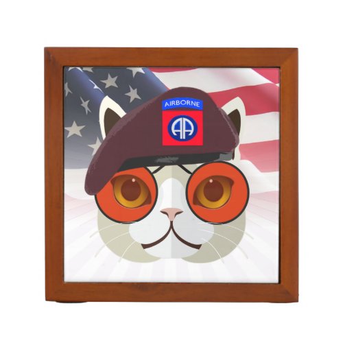 82nd Airborne Division Too Cool Cat Desk Organizer