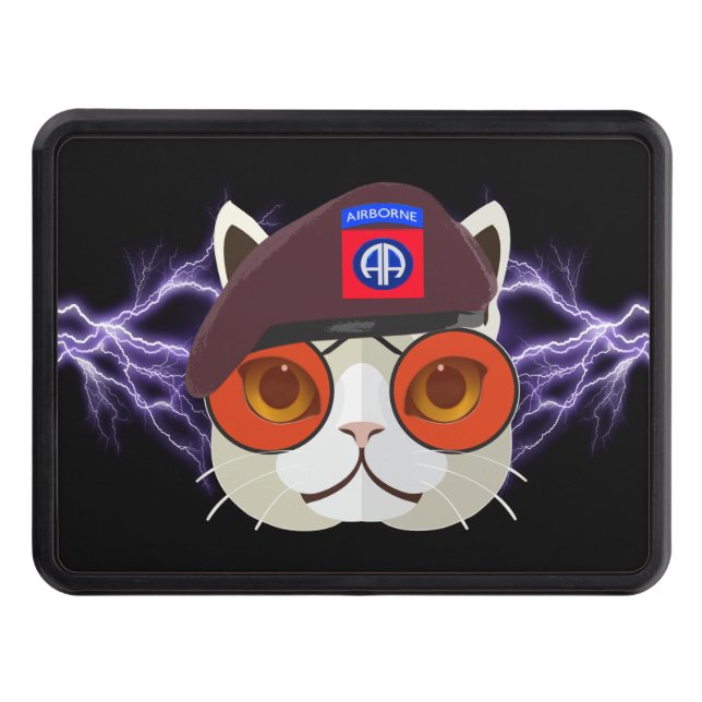 82nd Airborne Division “Too Cool Cat” Hitch Cover (Front)