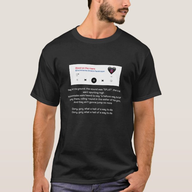 82nd Airborne Division Tshirt- Blood on the risers T-Shirt (Front)