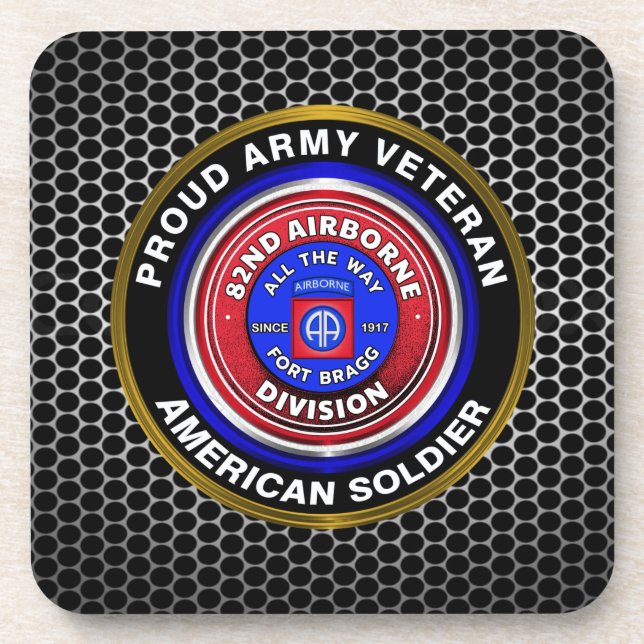 82nd Airborne Division Veteran Beverage Coaster (Front)