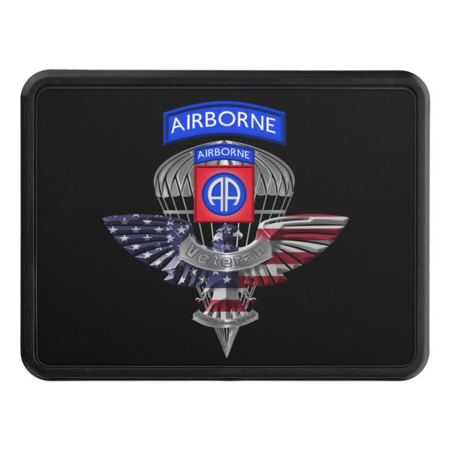 82nd Airborne Division Veteran Hitch Cover (Front)