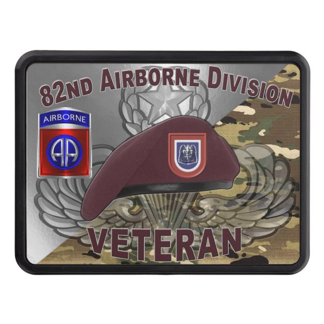 82nd Airborne Division Veteran Hitch Cover (Front)