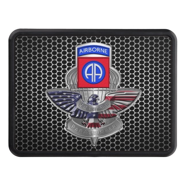 82nd Airborne Division Veteran Hitch Cover (Front)